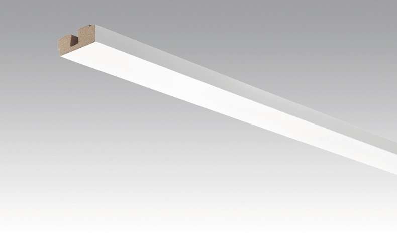 MEISTER skirting boards ceiling trims Uni white gloss DF 324 - 2380 x 40 x 15 mm (200032-2380-00324)