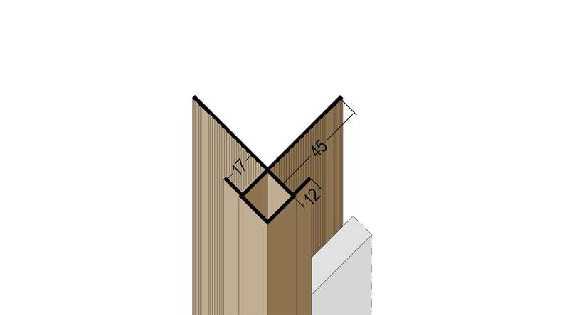 planeo Protect outside corner profile - KA 17mm mounting 3000mm length brown