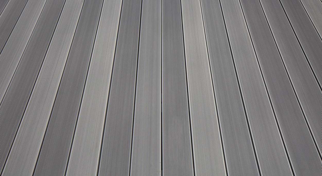 Complete set TitanWood 3m hollow core plank grooved structure light grey 9.3m² incl. aluminium-UK