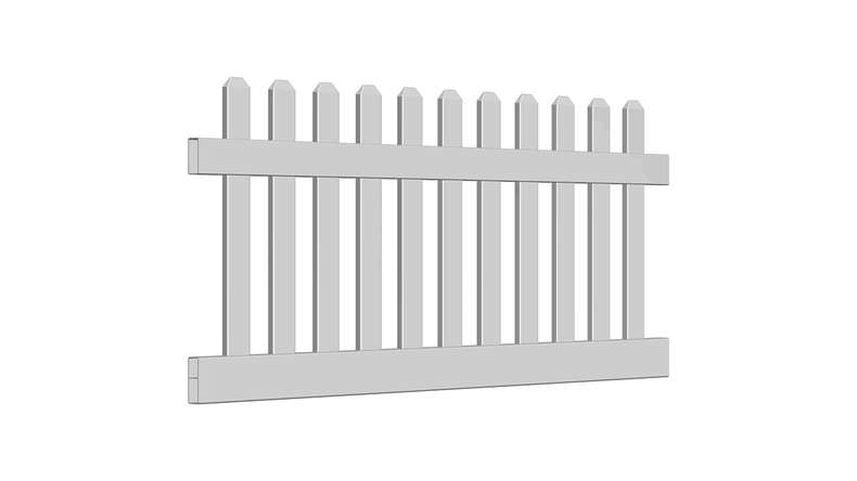 planeo Privara - PVC plug-in fence front garden fence white - UV-resistant | 180 x 80 cm