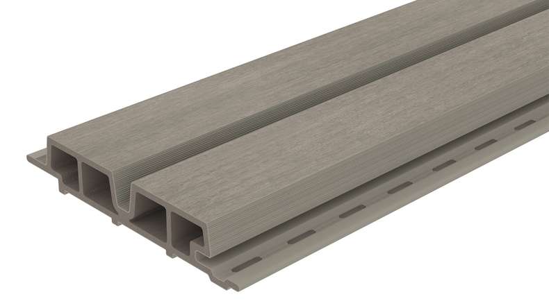 planeo LINEA Wide – WPC CoEx cladding, light grey, 2900 x 181 mm