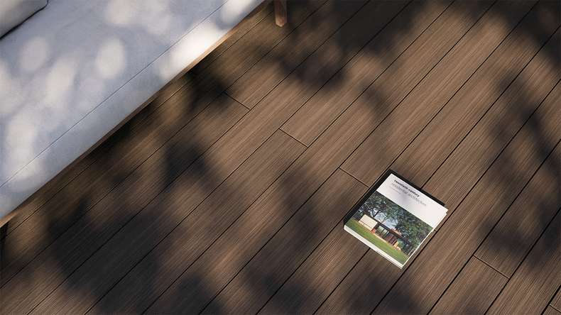 planeo AntikWood WPC decking board solid - brown 3m antique aged