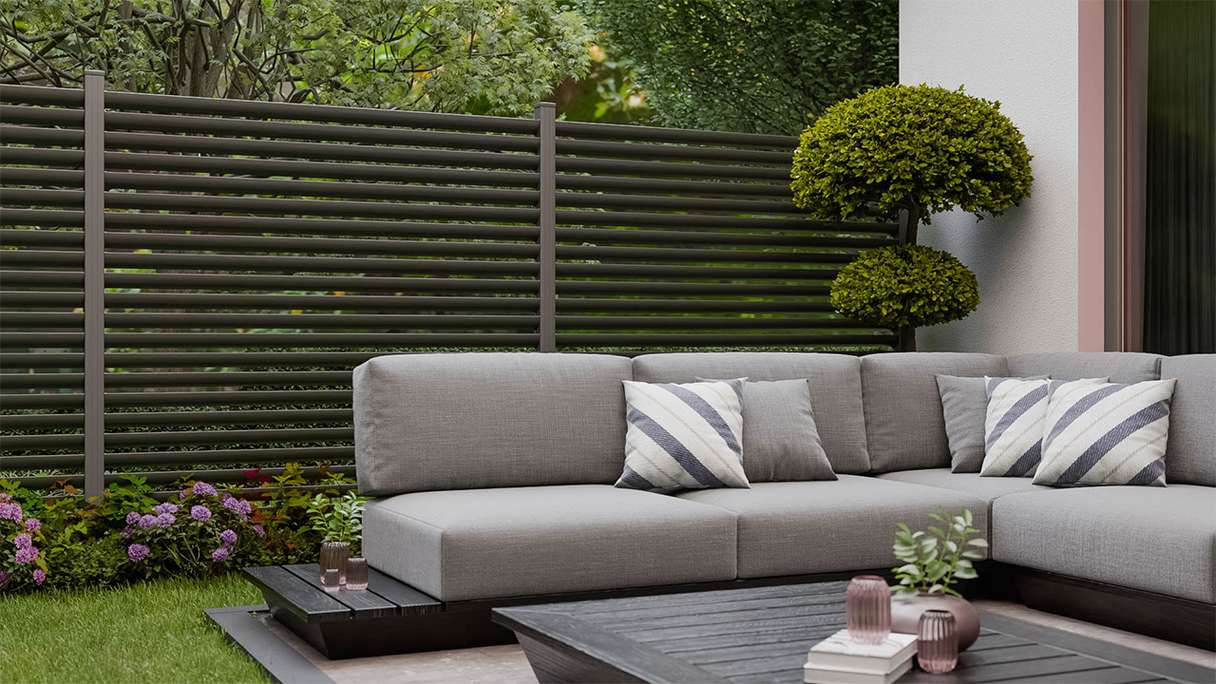 planeo Gardence Metallic Ellipse - Aluminium Garden Fence Square Anthracite | DB703