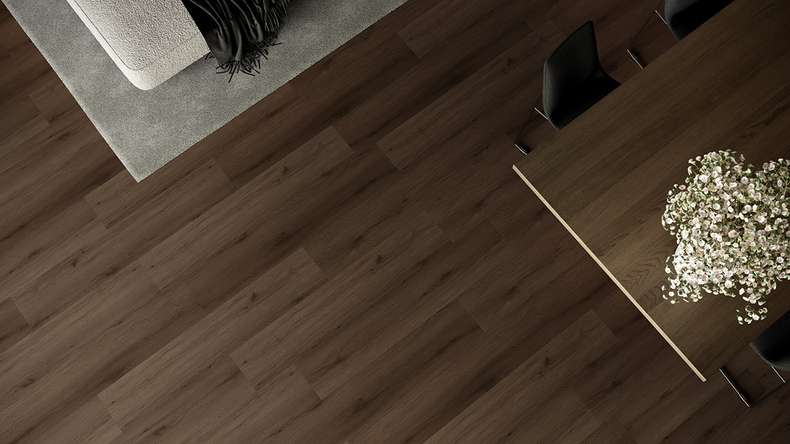 planeo Rigid Click Vinyl - HOMEtec Pro 50 IXPE Natural Brown Oak | Impact sound insulation integrated (RP-G50-2)