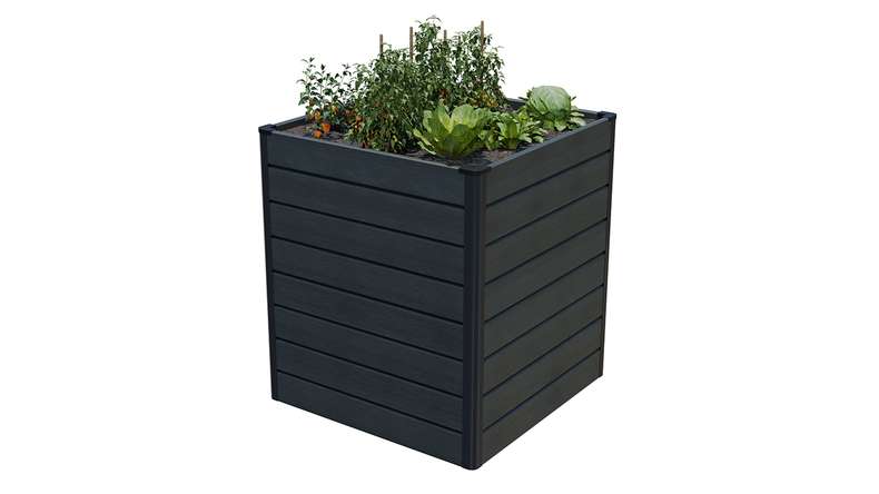 planeo BPC-Rhombus raised bed Cube - Stone grey co-ex. 70 x 70 x 79 cm