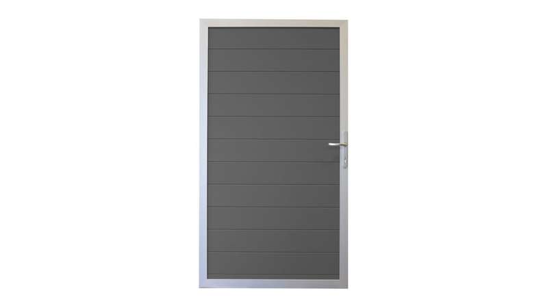 planeo Gardence Metallic – Universal aluminium gate in anthracite grey with aluminium frame