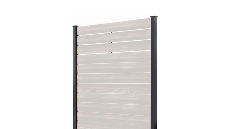 planeo Vario - WPC coEX plug-in fence Square Beige 177 x 180 cm