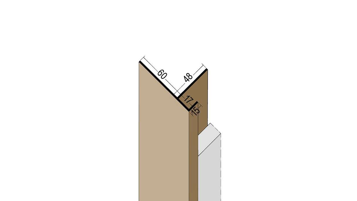 planeo Protect connection profile - PAA 17x60x3000mm white