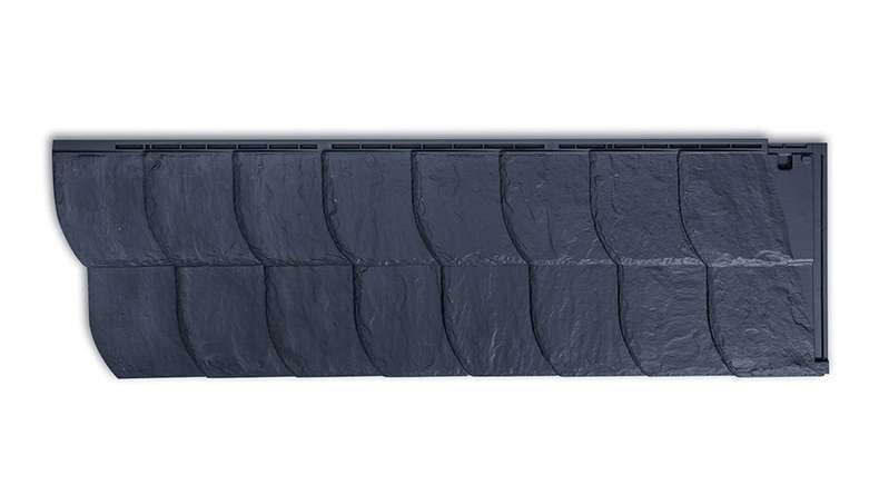 Zierer facade panel slate look SS3 curved cut - 1154 x 359 mm anthracite made of GRP