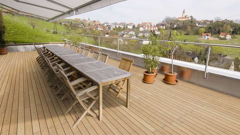 TerraWood wooden decking - Canadian larch - grooved / grooved