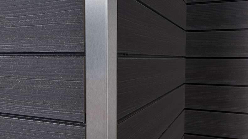 planeo Fassado - WPC rhombus strip facade cladding Prime basalt grey