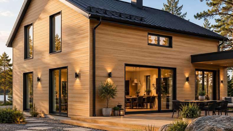 planeo NOVA – WPC CoEx Classic façade panel, Sand, 2.90 m