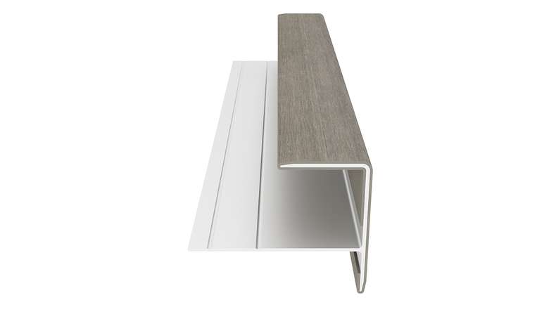 planeo LINEA – Aluminium CoEx end profile, light grey, 3000 x 74 x 61 mm