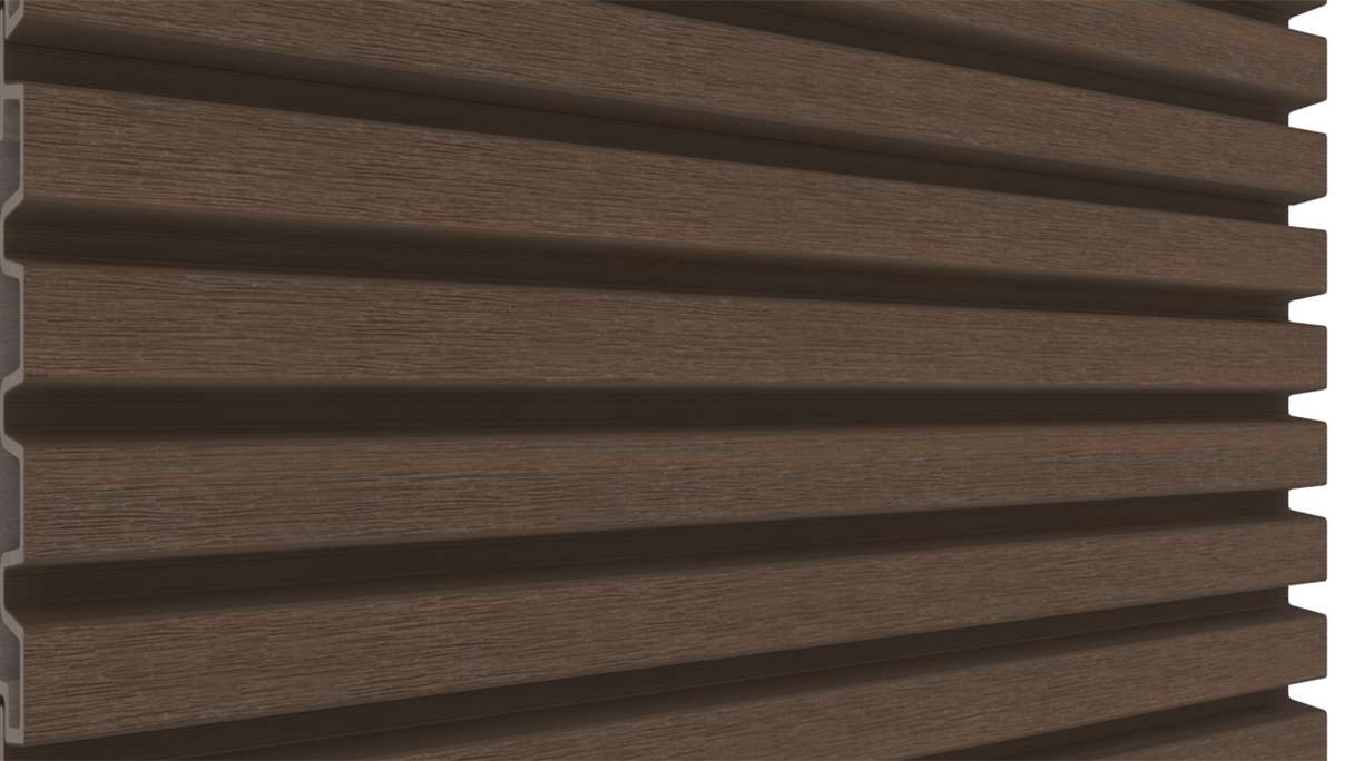 planeo LINEA Slim – WPC CoEx cladding, Ipe Brown, 2900 x 215 mm