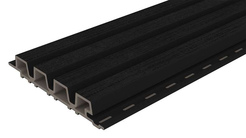 planeo LINEA Slim – WPC CoEx cladding, black, 2900 x 215 mm