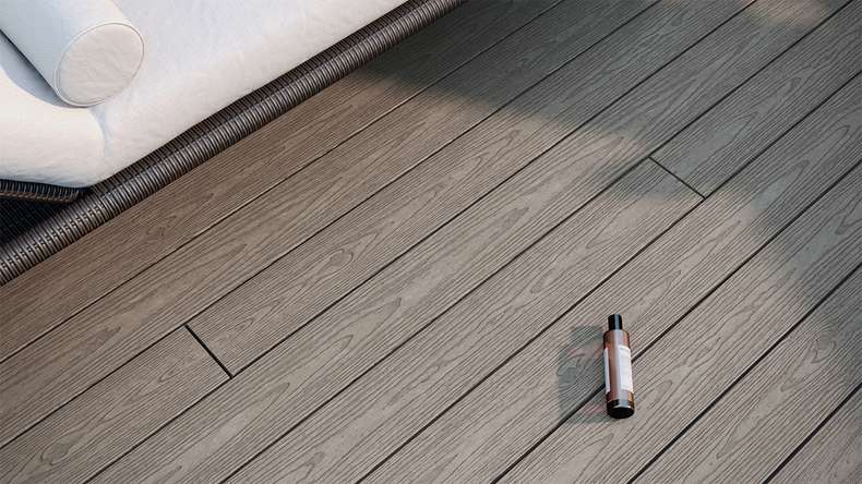 planeo CoEXWood WPC decking complete set solid planks - anthracite grey/grey-grey textured