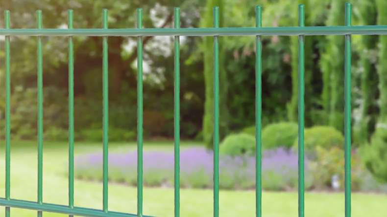Double-rod fence heavy 8/6/8 - width 2510 mm RAL 6005 Moss green