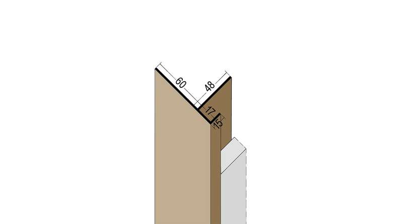 planeo Protect connection profile - PAA 17x60x3000mm black
