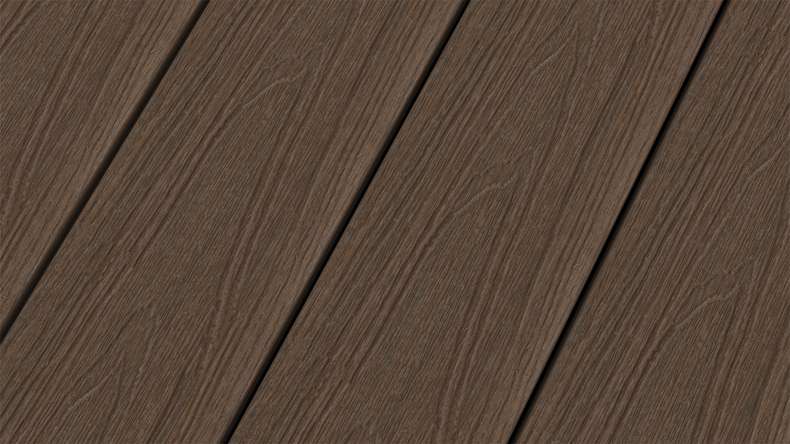 planeo WOODLine Nature - WPC CoEx coated decking board hollow chamber - Ipe Brown 3m textured/smooth brushed