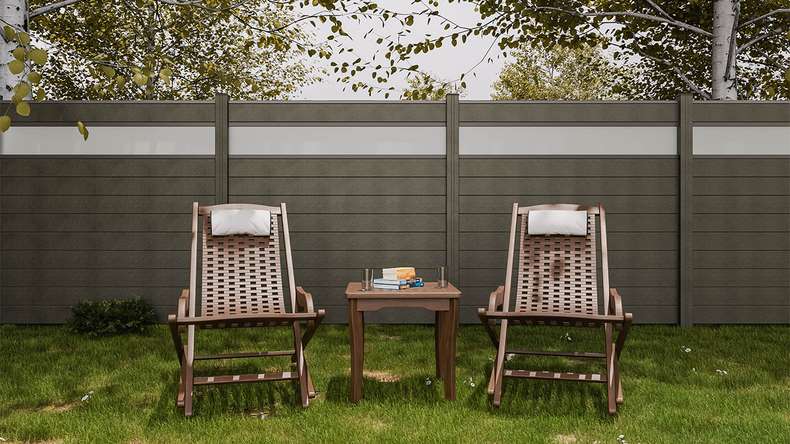 planeo Gardence Strong - BPC plug-in fence glass satin anthracite grey 180 x 180 cm