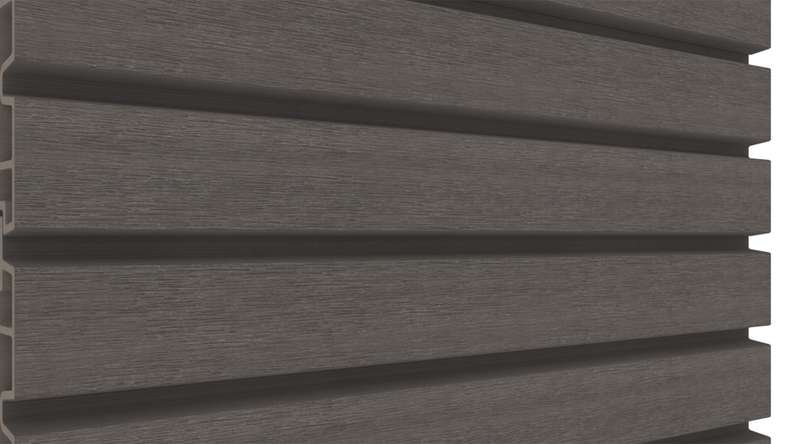 planeo LINEA Wide – WPC CoEx cladding, dark grey, 2900 x 181 mm