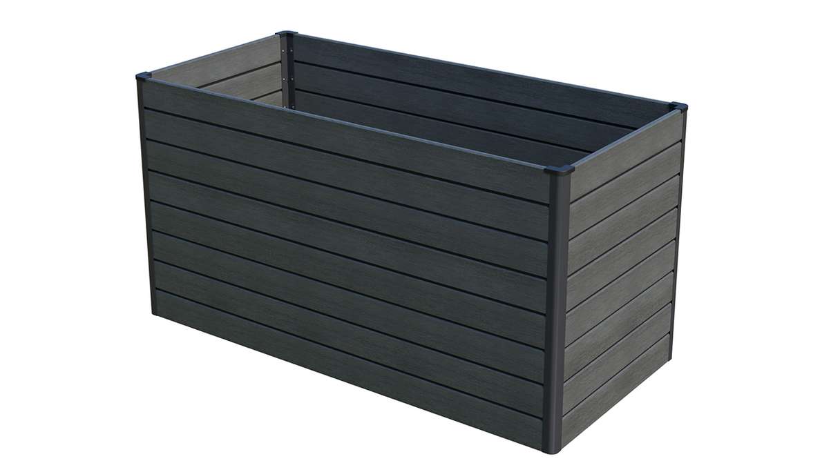 planeo BPC-Rhombus raised bed rectangle - stone grey co-ex. 150 x 70 x 79 cm