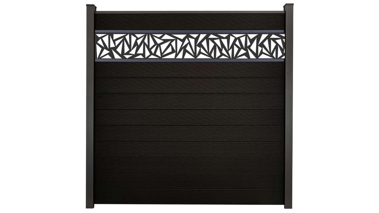 planeo Gardence Strong - BPC plug-in fence Triangle Black co-ex 180 x 180 cm