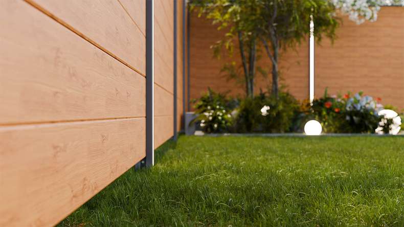 planeo Gardence Simply Small - PVC plug-in fence ash oak natural 180 x 180 cm