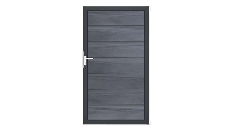 planeo Solid Grande - standard door stone grey co-ex with anthracite aluminium frame