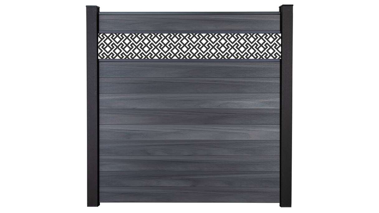 planeo Gardence Strong - BPC plug-in fence Abstract stone grey co-ex 180 x 180 cm