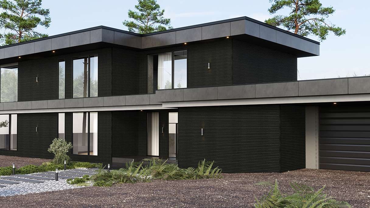 planeo LINEA Wide – WPC CoEx cladding, black, 2900 x 181 mm