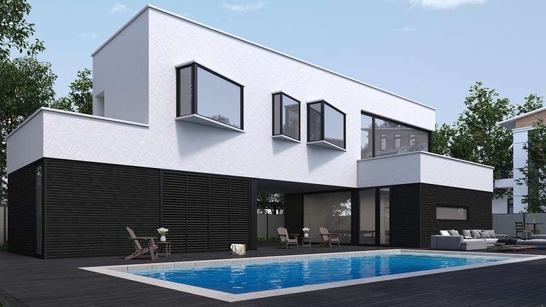 planeo LINEA Slim – WPC CoEx cladding, black, 2900 x 215 mm