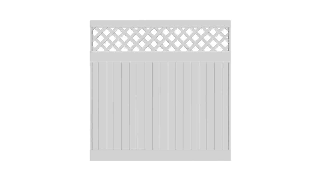 planeo Privara - PVC picket fence white with trellis - UV-resistant | 177 x 178 cm