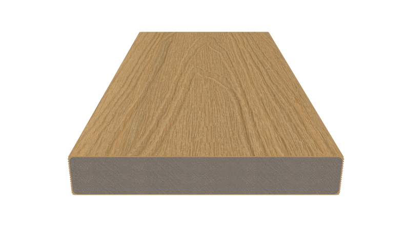planeo UNIDeck – WPC CoEx-coated decking board, Sand, 3 m – textured/smooth brushed