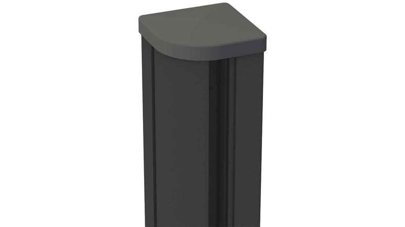 planeo Alumino - Variable corner post for setting in concrete anthracite 9x9x240cm incl. cap