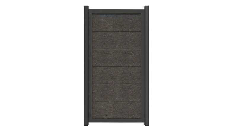 planeo Viento - garden fence upright anthracite grey with aluminium frame in anthracite