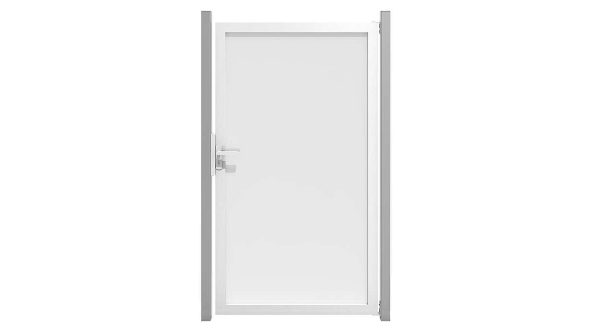 planeo Gardence Flair – Glass privacy gate with aluminium frame, 100 x 180 cm