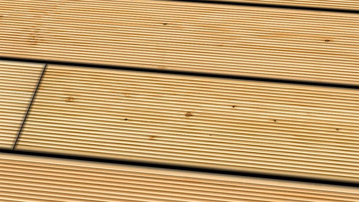 TerraWood wooden decking - Canadian larch - grooved / grooved
