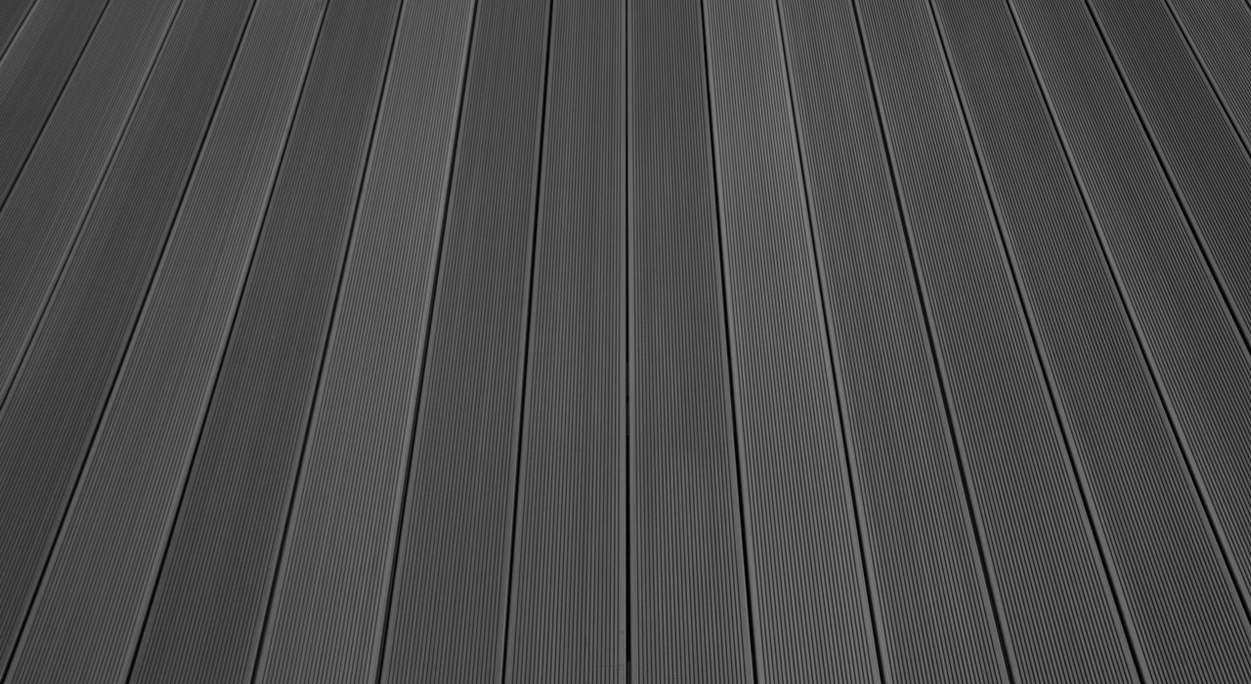 Complete set TitanWood 4m solid plank grooved structure dark grey 8.2m² incl. Alu-UK