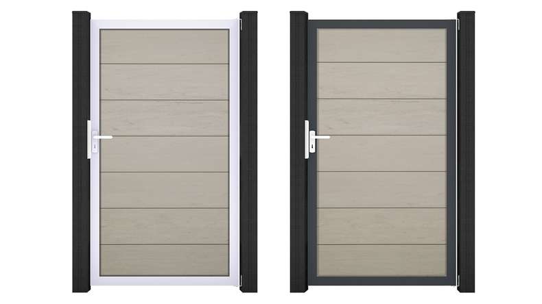 planeo Gardence Strong XL – BPC Universal Gate, Bi-Colour Sand with aluminium frame, 100 x 180 x 4 cm