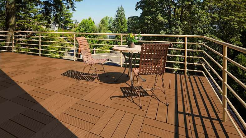 planeo WPC patio tile brown 30x30 cm - 6 pce.
