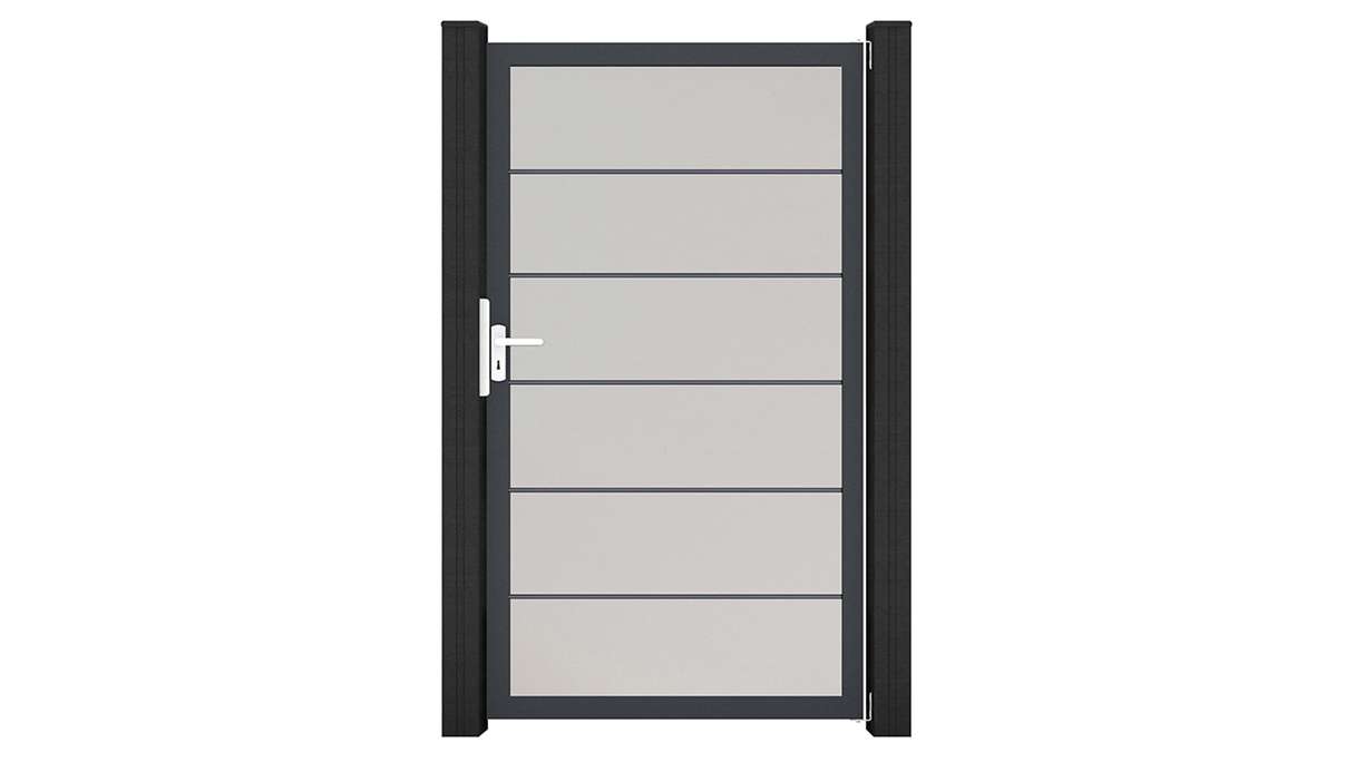 planeo Gardence Simply Premium – White universal PVC gate with aluminium frame, 100 x 180 cm