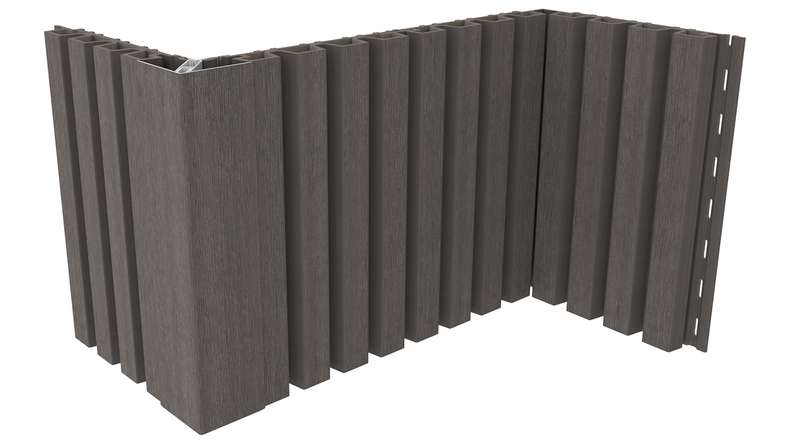 planeo LINEA Slim – WPC CoEx cladding, dark grey, 2900 x 215 mm