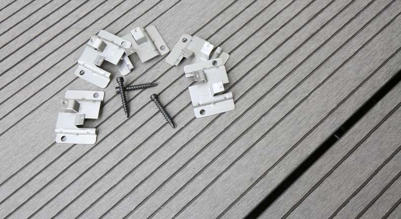 planeo stainless steel terrace clip WPC-Profi 4mm joint - 100 pcs. incl. screws