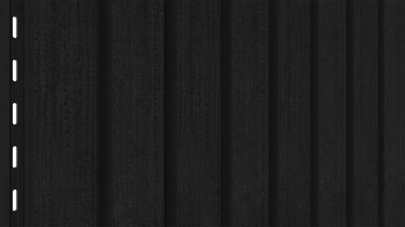 planeo LINEA Wide – WPC CoEx cladding, black, 2900 x 181 mm