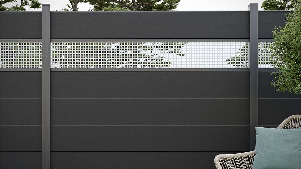 planeo Solid Grande - plug-in fence standard anthracite grey