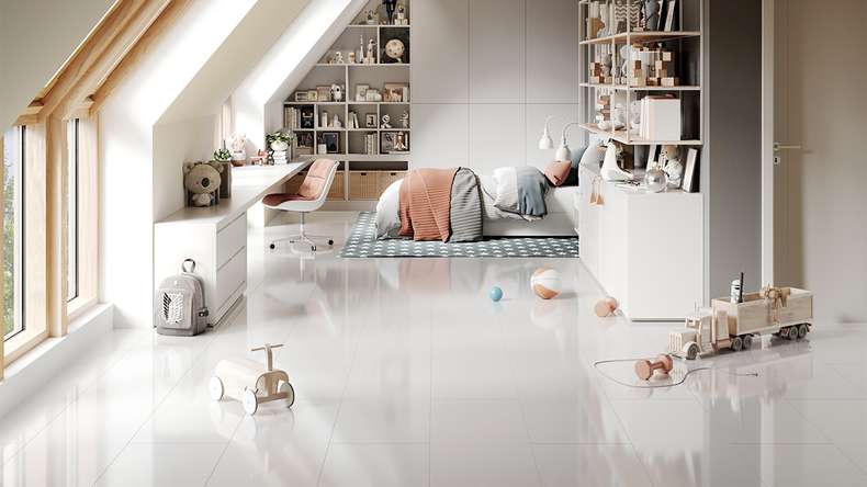 planeo laminate - STONE 2.0 whiteV-joint High gloss