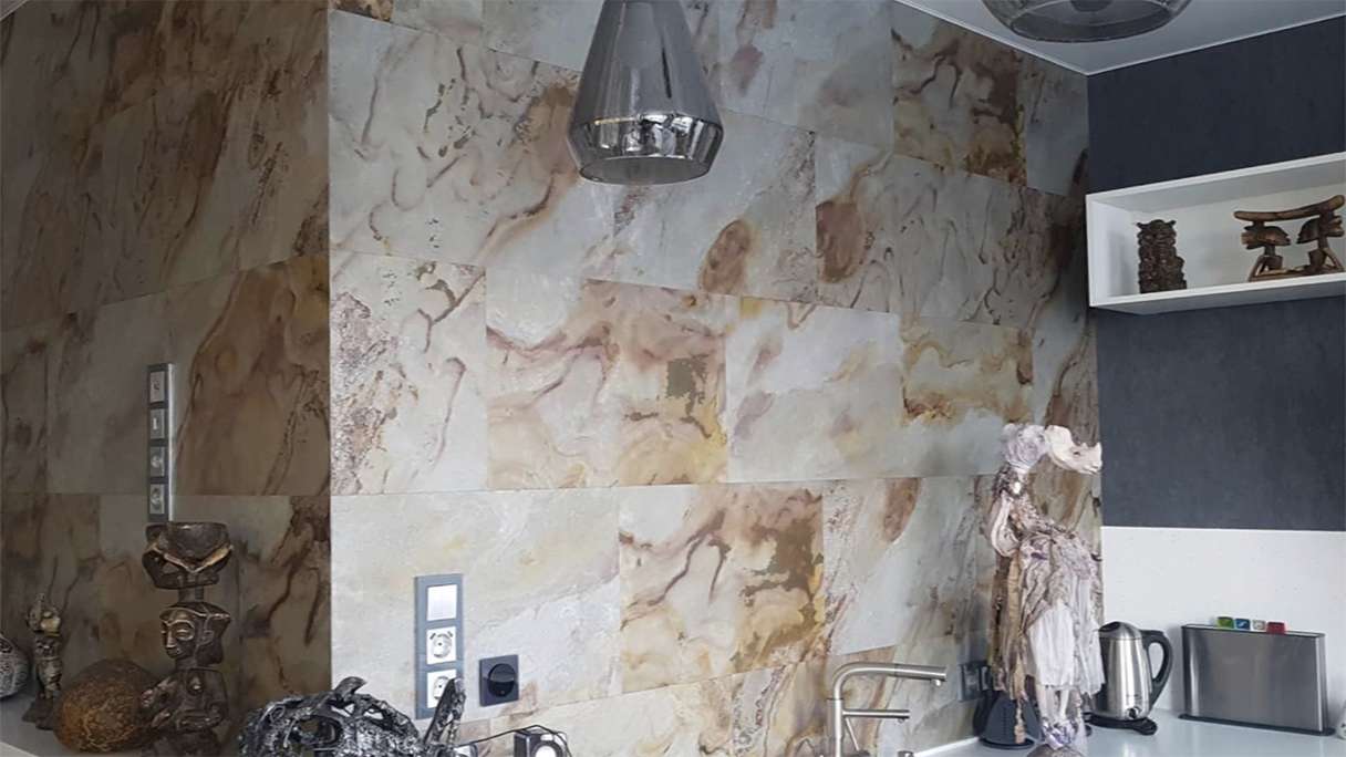 planeo EVOLITH EasyFix - Natural stone wall panelling Autumn Drift 600 x 300 mm - 6pcs.