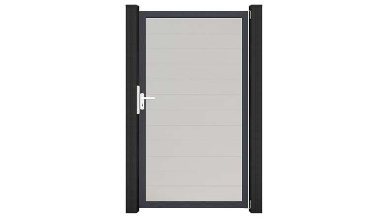 planeo Gardence Simply Small – White universal PVC gate with aluminium frame, 100 x 180 cm