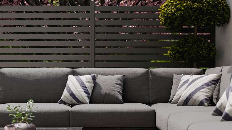 planeo Gardence Metallic Edge - Aluminium Garden Fence Square Anthracite | DB703